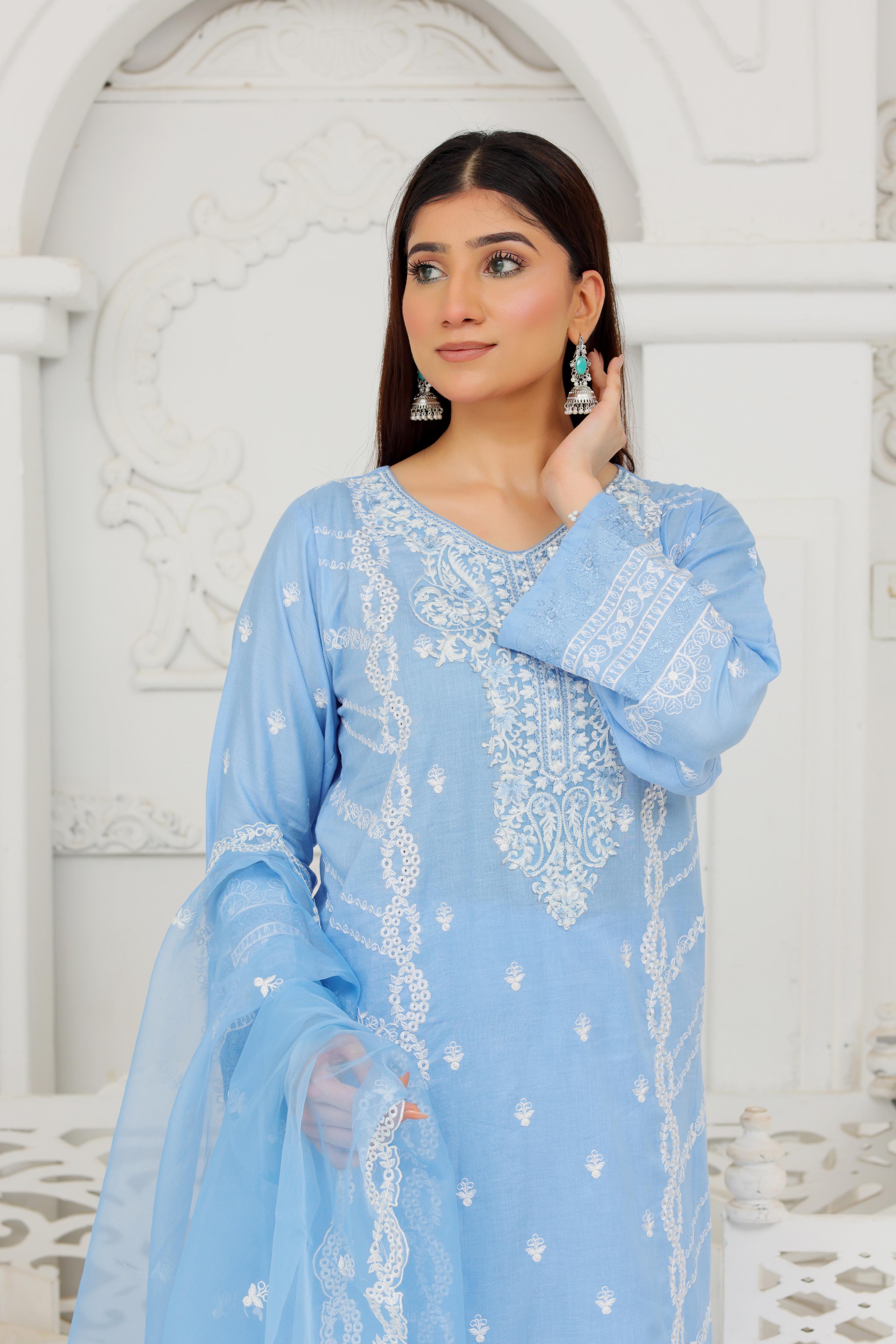 FF3020 – 3PC Stitched Embroidered Lawn Suit