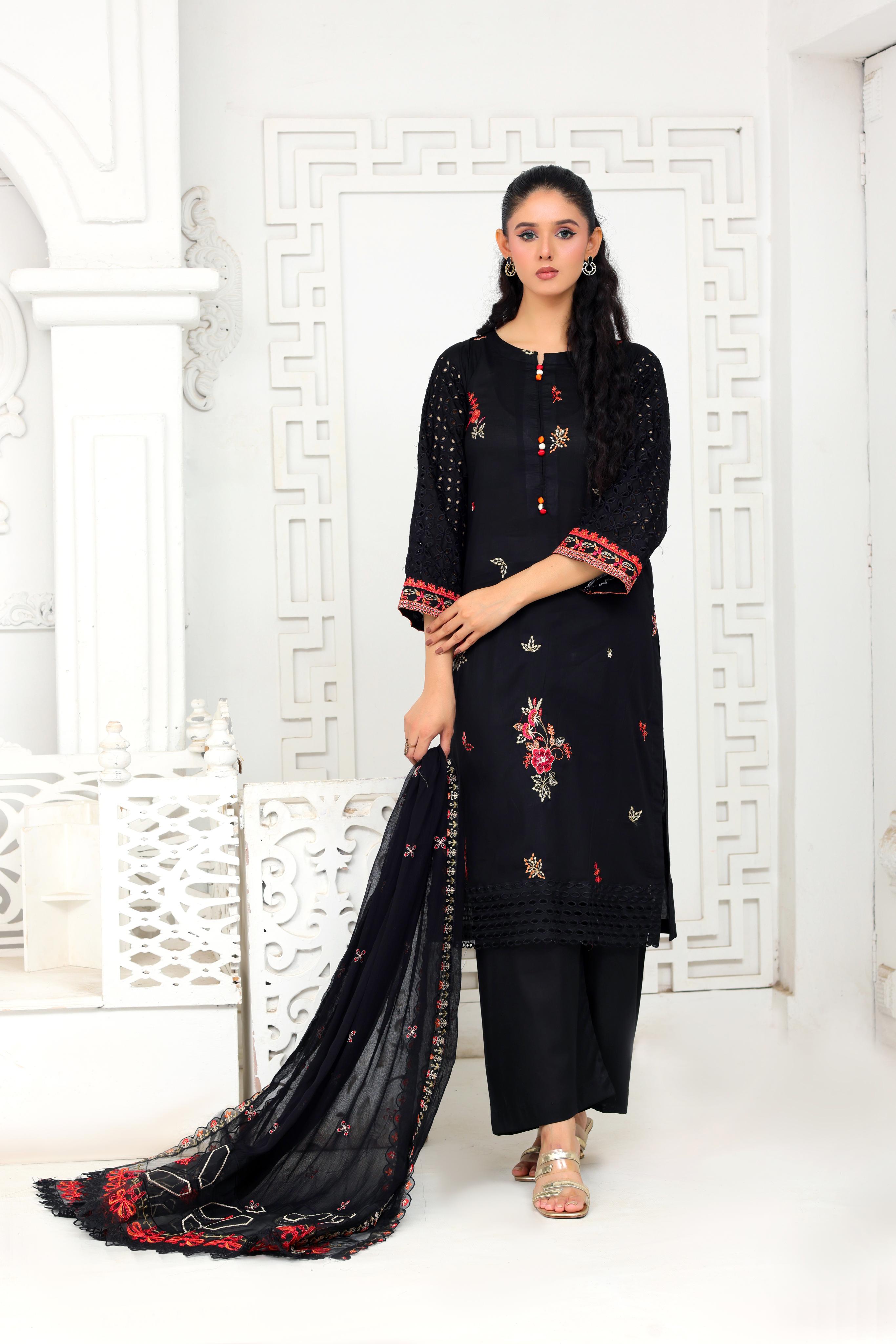 IB901 - Embroidered 3-Piece Stitched Suit