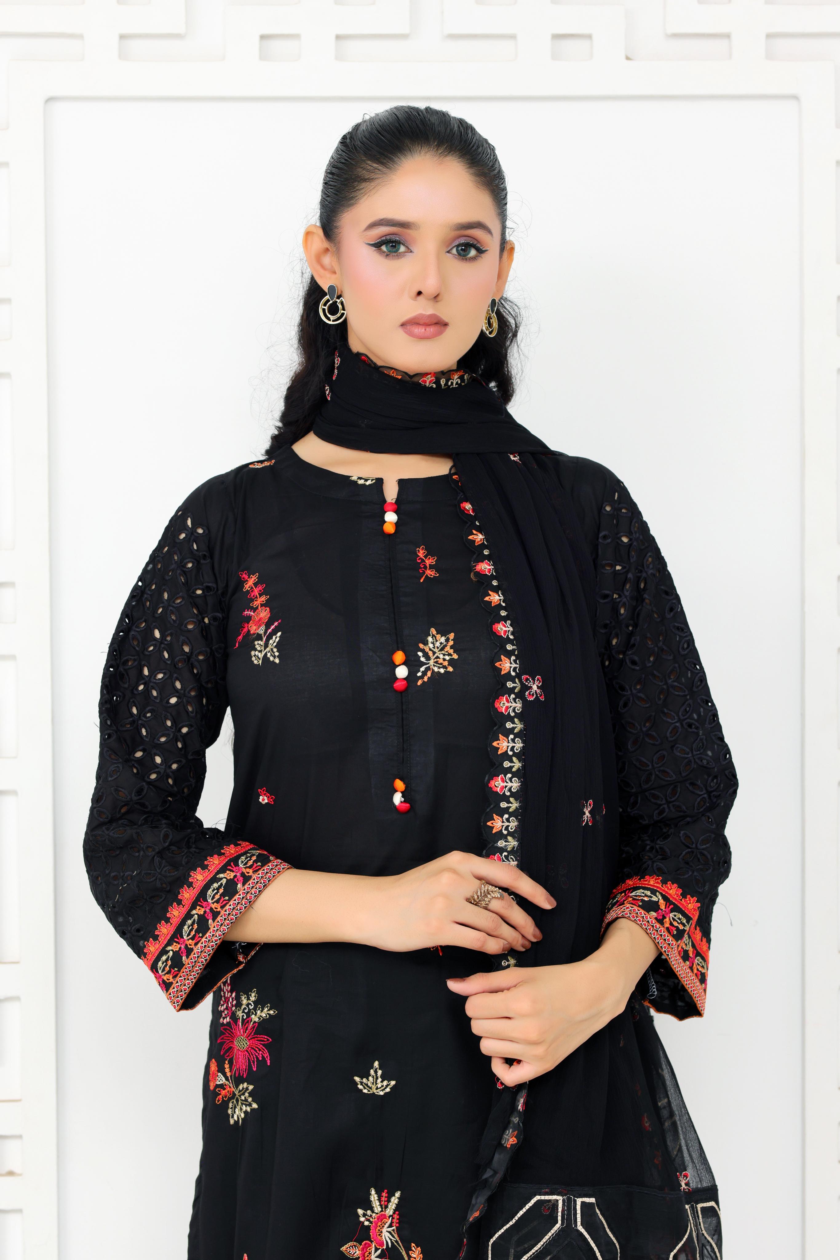 IB901 - Embroidered 3-Piece Stitched Suit