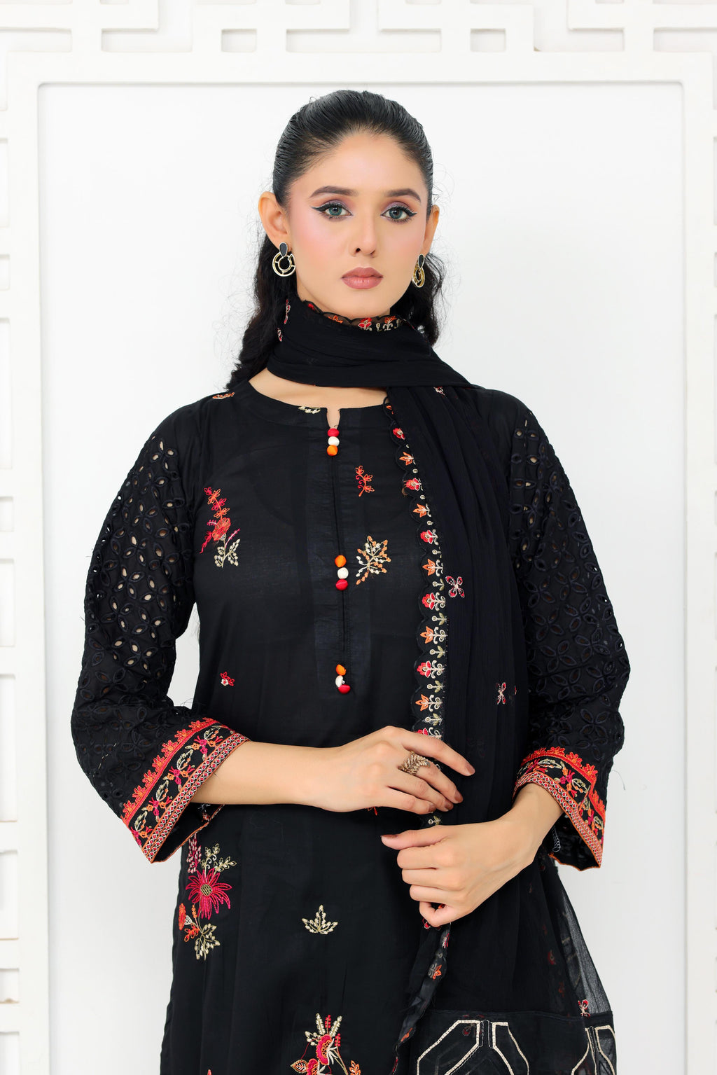 IB901 - Embroidered 3-Piece Stitched Suit
